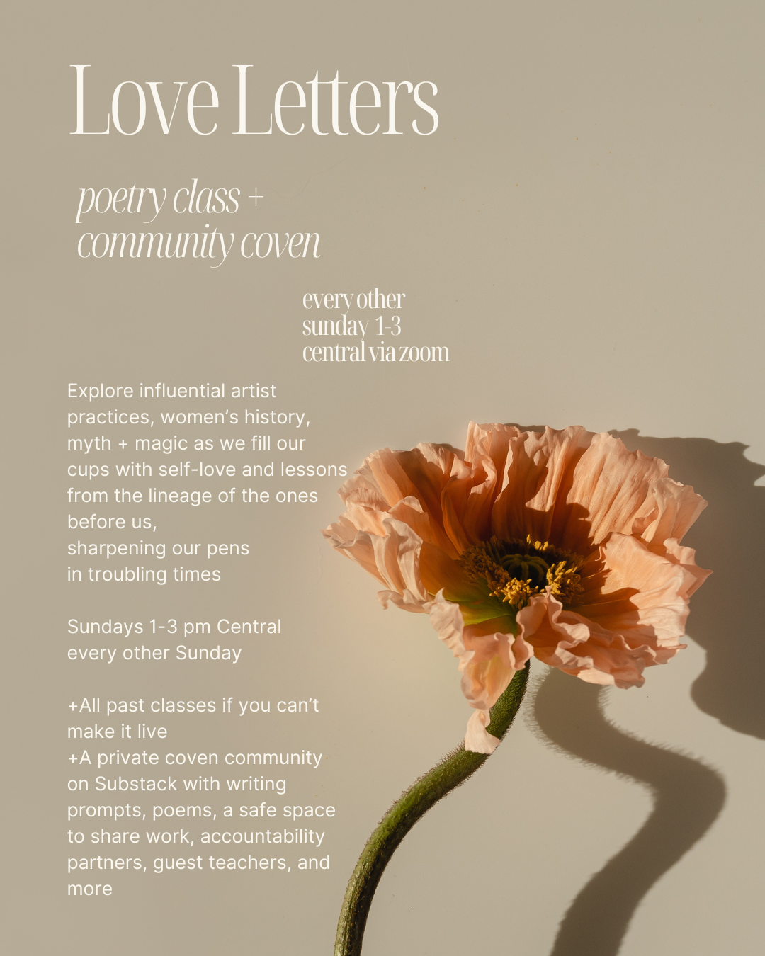 Love Letters Coven Monthly Poetry Class - Subscription