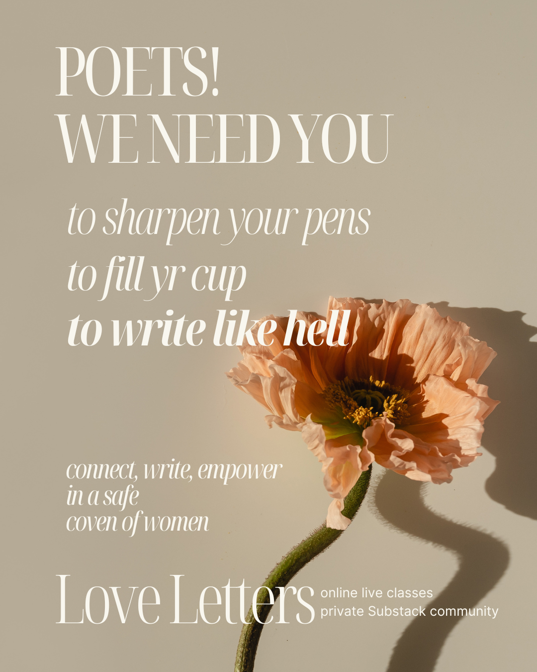 Love Letters Poetry Class - Live from Mexico City - March 29 (Mother)